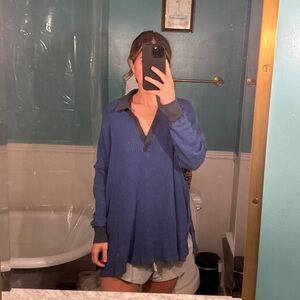 We The Free Blue Long Sleeve Top